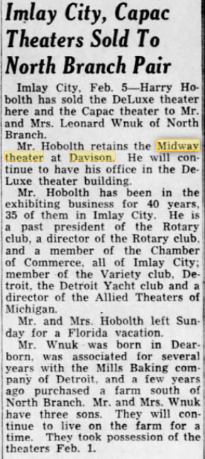 Midway Theatre - Feb 5 1952 Article Changing Hands (newer photo)